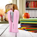 Rapesco 1378 Stand Up/Space-Saving Stapler, 20 Sheet Capacity, Candy Pink