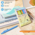 Piochoo Gel Pens, 8 Pack Fine Point Black Ink Smooth Writing Ink Pen, Retractable Quick Dry Aesthetic Cute Pens for Women Nurses School Office Supplies