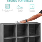 Best Choice Products 9-Cube Storage Organizer, 11in Shelf Opening, Bookcase, Display Shelf, Customizable w/ 3 Removable Back Panels - Dark Gray
