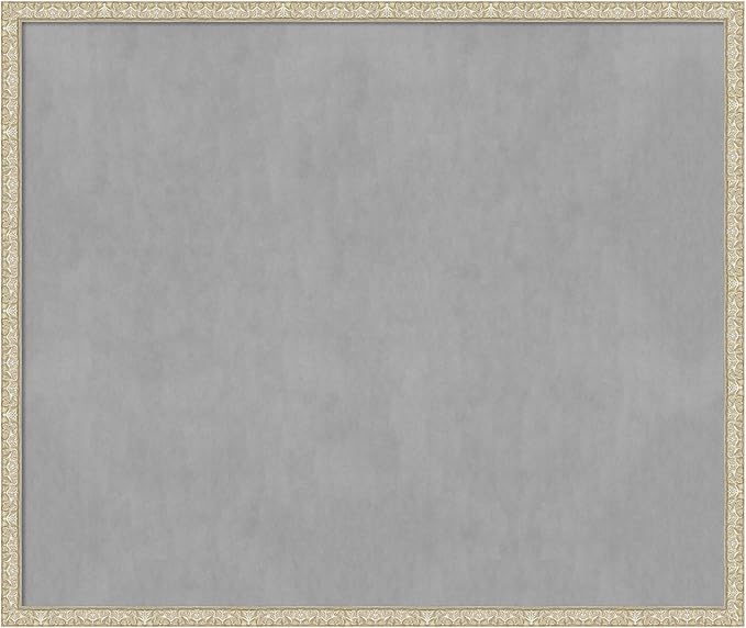 Amanti Art Silver Framed Magnetic Board 42x50 Oversize Vision Board for use with Magnets, 100% Metal Sheet to Display Items as Office Decor or for Home Organization in mudroom, Kitchen or Kids Room