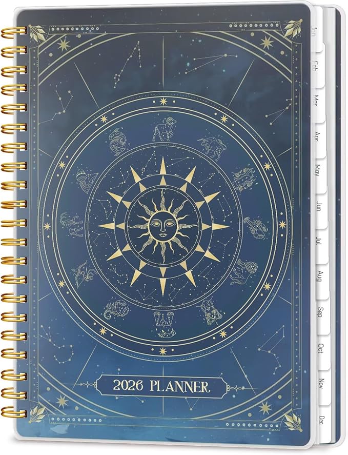 2026 Planner 8.5 x 11, Large Weekly Monthly Planners with Tabs, A4 Spiral Bound Daily Calendar 2026 Planner, 12 Month Agenda from Jan. to Dec., Flexible Cover Appointment Book(Blue Tarrow)