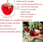 H&D Glaze Crystal Apple Paperweight Craft Decoration (red)