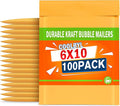 100 Pack Kraft Bubble Mailers 6x10 Inch - #0 Self-Seal Padded Shipping Envelopes, Lightweight, Shockproof, Crushproof, Ideal for Mailing Small Items, Fragile Items, Documents, and Samples