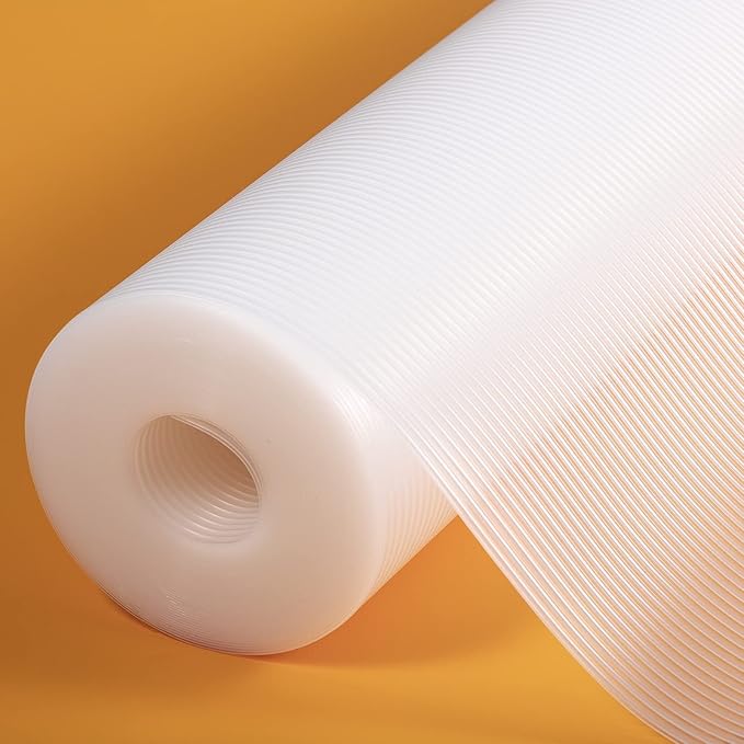 Shelf Liners for Kitchen Cabinets Non Adhesive Drawer Liner EVA Material Cupboard Mat Waterproof Refrigerator Mats Washable Fridge Liner for Cupboard and Desks Clear Shelf Liner 23.6 x 393.7 Inches