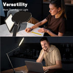LitONES LED Desk Lamp for Home Office, Eye-Caring Modern Desk Light, 3 Color Temperature 10 Brightness Computer Light, Dimmable Desk Light with Memory & Timer Func, Metal Swing Arm Table Lamp