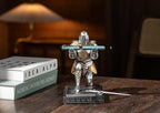 NCQIXIAO Templar Vanguard Soldier Pen Holder Pencil Stand Desk Organizers and Accessories as Gift for Medieval Warrior Enthusiast (Silver)