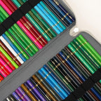 Vomgomfom Large Capacity Pencil Holder with Zipper Closure Twill Fabric Case for 300 Colored Pencils or 200 Gel Pen, Artist Organizer (Gray Rose)