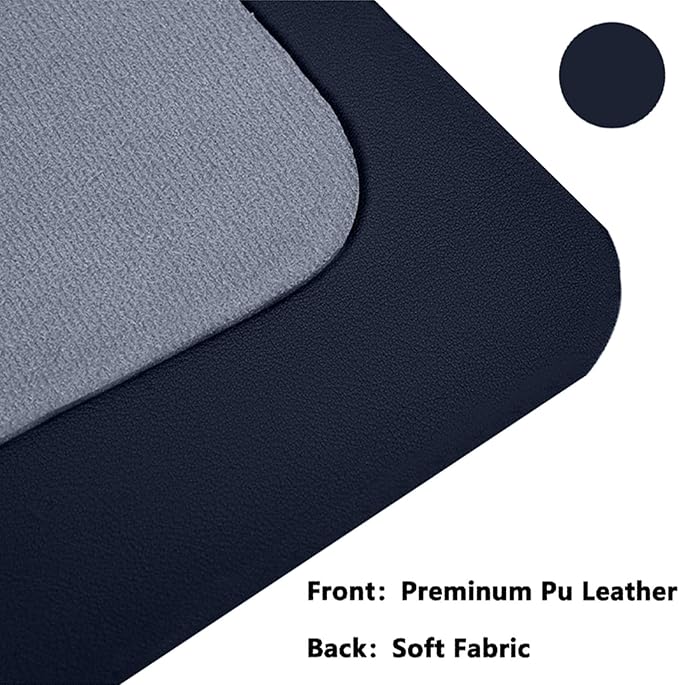 PU Leather Desk Pad Protector Gaming Mouse Pad Non Slip Desk Mat for Keyboard and Mouse Waterproof Desk Writing Pad for Office and Home Desk Accessories(Dark Blue, 23.6 * 11.8)