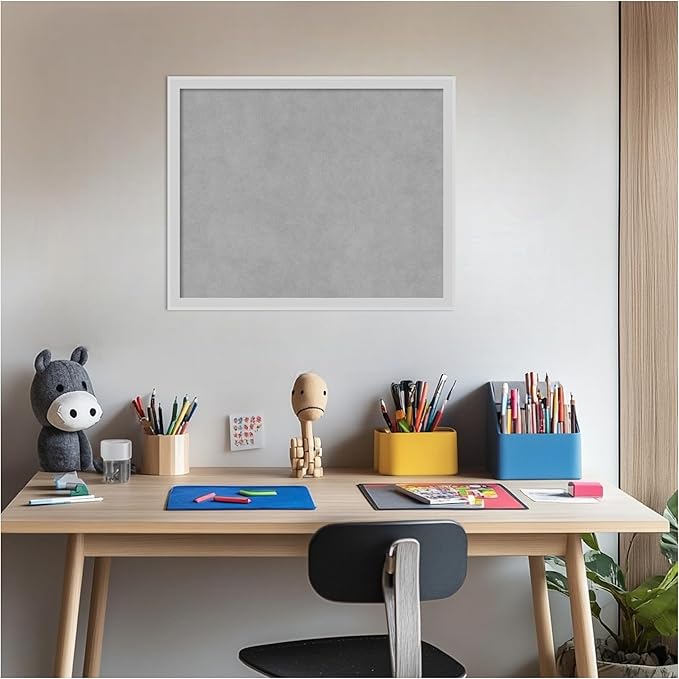 Amanti Art Silver Framed Magnetic Board 17x21 Small Vision Board for use with Magnets, 100% Metal Sheet to Display Items as Office Decor or for Home Organization in mudroom, Kitchen or Kids Room