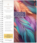 Essential PRO 2026 Daily, Weekly & Monthly Planner, 8.5"x11": 14 Months (Nov 2025 - Dec 2026) Monthly Tabs,Daily Tracking,Notes Pages,Storage Pocket,Bookmark w Sticky Notes (Pastel Peacock)
