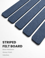 Fluxynara Cork Board Alternative Felt Strip Board 5-Pack 13"x2", Office Pin Board with 35 Push Pins, Adhesive Install for Bedroom Door & Home Office(Denim Blue)