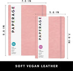 PAPERAGE Softcover Lined Journal Notebook (Blush), 160 Pages, Medium College Ruled Notebook, 5.6 inches x 7.9 inches - 100 GSM Thick Premium Paper, Soft Vegan Leather Journal for Home, Work & School