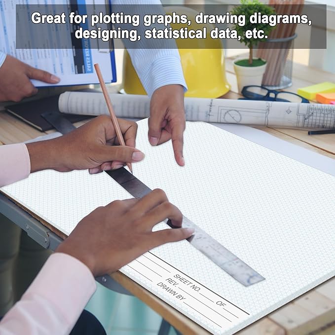 1 Pack 50 Sheets 11" x 17" Isometric Graph Paper Pad Landscape for 3D Designs Architecture Landscaping Engineering Drafting (Landscape)