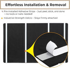 DexBoard 60 x36 inch Large Bulletin Board for Wall | Felt Pin Board with 30 Push Pins | Foldable Picture Display Board for Home, Office & School | Self-Adhesive Mounting (Black)