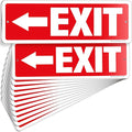 iSYFIX Exit Signs 12 Pack 12x4 Inch with Directional Left Arrows - Rust Free Aluminum, Laminated for UV, Weather, Scratch Resistance - Ideal for Offices, Schools, Theaters, Restaurants
