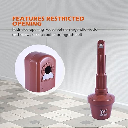 OranclUS Weatherproof Outdoor Standing Disposal Bin with Lid – Durable All-Weather Waste Receptacle for Yard, Porch, Deck, Terrace, Entrance (Coffee, 30in-4Pack)