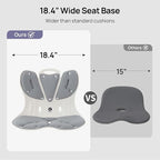 CabSupport Lumbar Support for Office Chair M5 Plus – Ergonomic Support Seat for Posture Correction and Lower Back Pain Relief – Extra Wide & Sturdy, Washable Pads for Office, Home, Car & Floor Sitting