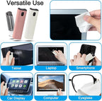 walrfid 3Pcs Car Screen Cleaner, Computer Screen Cleaner Spray and Wipe, Laptop Cleaner Kit for Cleaning iPad, iPhone, Cellphone, MacBook, Car Display, Electronic Device Screen, Grey Pink Cream