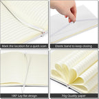 Honoson 20 Pack Lined Journal Notebooks A5 Hardcover Executive Notebook 5.5" x 8.3" PU Leather Wide Ruled Journals Bulk with Elastic Band for Home Business Office School Supplies(White)