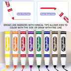 Aigybobo 200 Count Washable Markers Bulk, 8 Assorted Colors, Broad Line Conical Tip Coloring Marker for Kids, Markers Bulk Pack for Classroom, School Art Supplies & Back to School Supplies