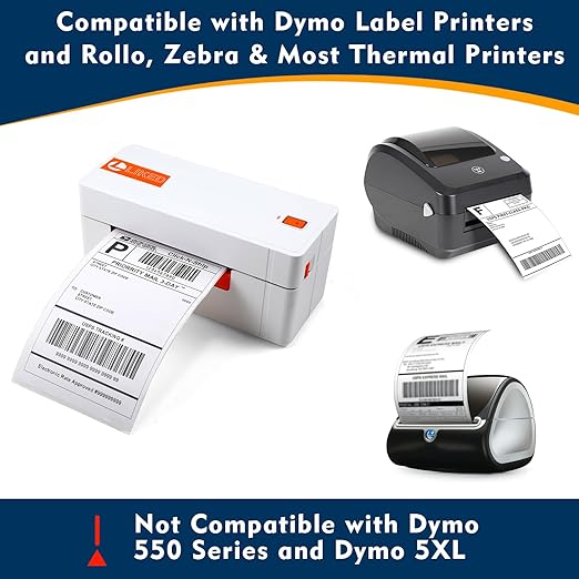 L LIKED 3300 PCS 4"x6" Direct Thermal Shipping Labels (220 Labels/Roll, 15 Rolls), Perforated White & Strong Adhesive, Compatible with DYMO 4XL 1744907, Zebra, Rollo
