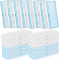 Fainne 24 Pcs Plastic Pencil Case Bulk Pencil Boxes Plastic Stationery Case Frosted Pen Box Pen Holder with Hinged Lid Snap Closure for Office(Single Layer,White, Blue,7.09 x 2.36 x 0.98 Inch)
