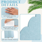Mooliwe Scalloped Felt Bulletin Board 48 x 36 Inches Foldable Light Blue Pin Cork Board Alternative for Wall, 4' x 3' Trifold Picture Vision Self Adhesive Bulletin Decorative