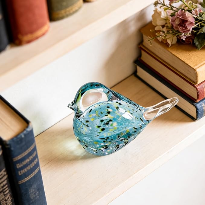 ORRFIDDY Glass Bird Figurines Art Collectible Ornaments Statue Figurines Paperweight Modern Handmade Sculpture Home Decor