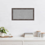 Amanti Art Grey Framed Magnetic Board 15x27 Small Vision Board for use with Magnets, 100% Metal Sheet to Display Items as Office Decor or for Home Organization in mudroom, Kitchen or Kids Room