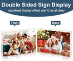 XINANDE 5x7 Acrylic Picture Frames 1 Pack, 10+10MM Premium Acrylic Photo Frame Magnetic Picture Frames Clear Double Holder-Sided, Free Standing Desktop Display, Best Gift for Family, Baby, Friend