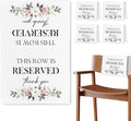 ChissNook Reserved Seating Chair Signs, This Row Is Reserved Pew Cloths Seating Placeholder for Church Pews, Wedding Decorations for Reception Parties Celebrations Event Meetings (Pink Floral, 4 PCS)