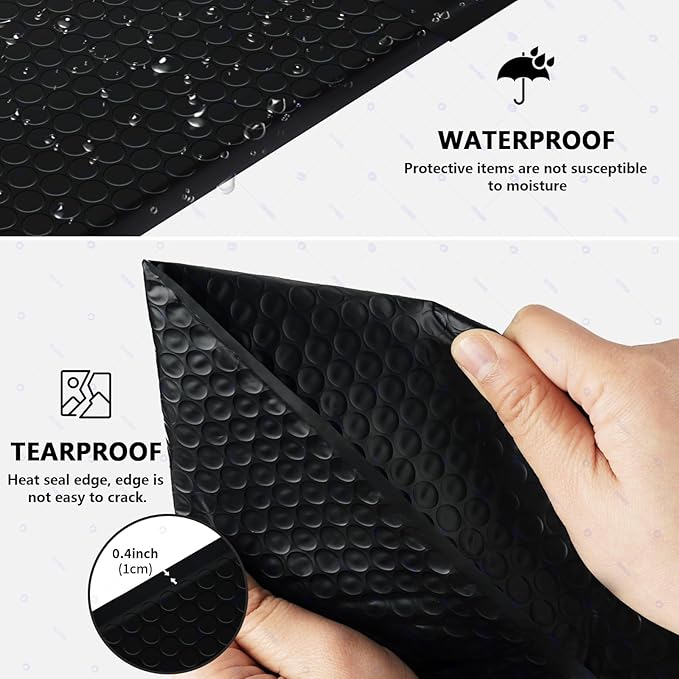 skardeco Bubble Mailers 8.5x11inch 40Pack Black Bubble Mailers Self-Seal Padded Mailing Envelopes Bubble Opaque Padded Mailer for Small Businesses to Package and Mail Jewelry Cosmetics#2