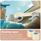 Fainne Masking Tape Bulk General Purpose Masking Painting Tape 55 Yards for Painting Home Office School Stationery Arts Crafts Basic Use, Easy Removal(6 Rolls,3 Inch)