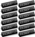 Peryiter 12 Pcs Table Top Reserved Sign Metal Reserved Table Tent Signs Double Sided Guest Reservation Seat Indicators for Wedding Restaurant Family Ceremony Events, 5.91 x 3.15 Inches(Black)