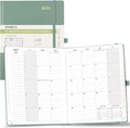 POPRUN 2025-2026 Monthly Planner (B5 8" X 10"), 18-Month Calendar Book (Jul.25 - Dec.26) with Monthly Tabs, Hardcover, Inner Pocket, 100GSM Thick Paper - Midnight Green