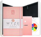 Wyze Planner Undated Daily Planner – 1-Year B5 Productivity Organizer with Two-Page Weekly Spread, Goal Setting, Habit Tracker, Weekly & Monthly Pages – Hardcover Time Management Notebook (Pink)