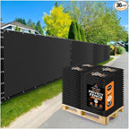 Xpose Safety Privacy Fence Screen 8’ x 50’ (36 Pack) – Bulk Half Pallet – Heavy Duty Black Mesh with 90% Visibility Block, UV Protection – Includes Cable Ties for Garden, Yard, Nursery, Kennel,Dog Run