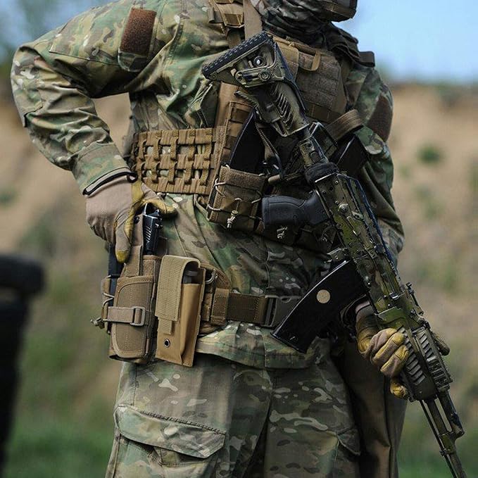 Tactical Single/Double Pistol Mag Pouch Outdoor Molle Open-Top Magazine Pouch for Glock M1911 92F