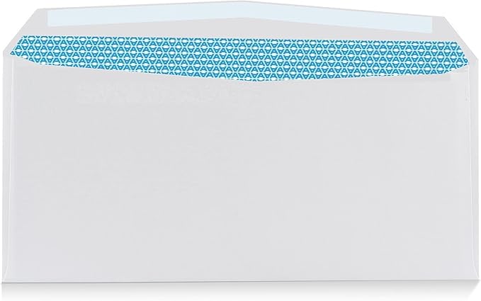 Aimoh 500#9 Custom Printed Gummed Security Envelopes - Personalized with Logo and/or Return Address - Gummed Closure, 3-7/8 x 8-7/8 Inches, 500 Count (7-30128-500)