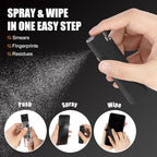 walrfid 2 Pack Car Screen Cleaner, Computer Screen Cleaner Spray and Wipe, Laptop Cleaning Mist Kit for Electronic iPad, iPhone, Phone, MacBook, TV, Monitor, Tablet Display, with Graffiti Case, Black