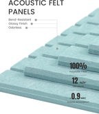 Large Felt Bulletin Board 48" x 36" Cork Board Alternative-12 Pack with 70 Safe Removable Adhesive Tabs, Cork Boards for Walls Felt Board for Home Office Classroom Pin Board-Seafoam Blue