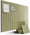 Fluxynara Large Felt Bulletin Board 48" x 36" Cork Board Alternative-12 Pack with 70 Safe Removable Adhesive Tabs, Cork Boards for Walls Cork Board for Home Office Classroom Pin Board (Olive Green)
