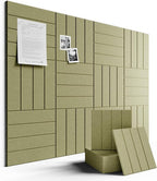 Fluxynara Large Felt Bulletin Board 48" x 36" Cork Board Alternative-12 Pack with 70 Safe Removable Adhesive Tabs, Cork Boards for Walls Cork Board for Home Office Classroom Pin Board (Olive Green)