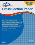ALVIN Cross Section Graph Paper Pad 17" x 22" Model 1422-14 Drafting and Graph Paper Suitable for Pencil and Ink Printer Compatible 8" x 8" Grid - 50 Sheet Pad 17" x 22"