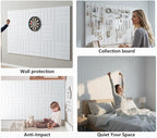 G Gamit Large Felt Wall Tiles Bulletin Board,Large Cork Board Alternative with 30 Pushpins,8-Pack Felt Pin Board with 56 Safe Removable Adhesive Tabs for Home Office School (White)