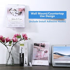 Argvey Acrylic Brochure Holder 8.5 x 11 inches, 2 Pack Clear Brochure Display Stand with Removable Divider for Trifold 4 Inches Wide Pamphlet, Plastic Flyer Holder for Magazine, Literature, Booklet