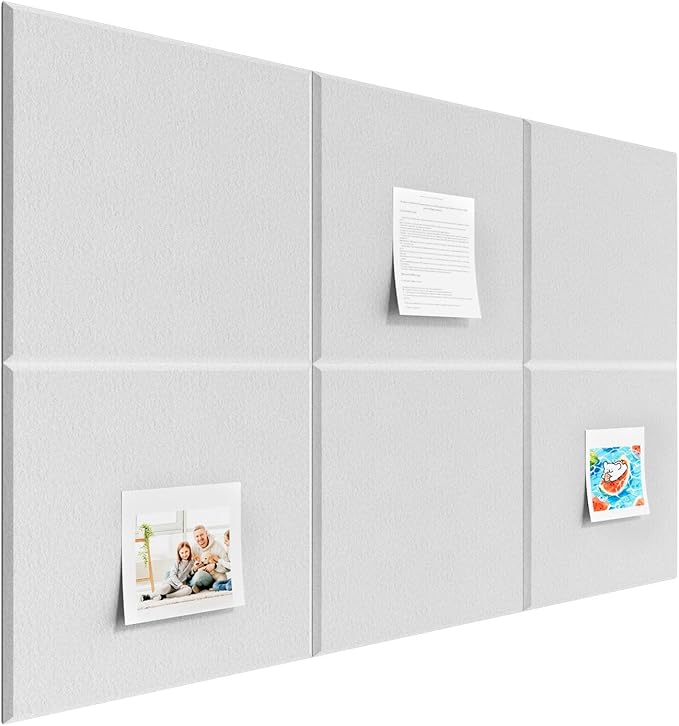Baysola Large Cork Boards for Walls – 36" x 24" Self Adhesive Felt Wall Tiles, Ideal for Office Black Bulletin Board, Easy to Install Pin Board Photo Board