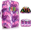 YOUSHARES 300 Slots Colored Pencil Bag - Handy Large Capacity Oxford Multi-Layer Zipper Pencil Bag for Prismacolor Colored Pencils & Gel Pen (Marble Purple)