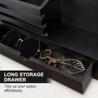 Lucundm Key Holder Wall Mount, Mail Holder with Storage Drawer and 6 Key Hooks for Coat, Dog Leash, Home Decor Rack, House Accessories, Entry Way Organizer