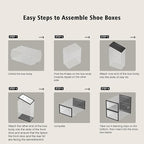SEE SPRING 12 Pack Shoe Storage Box, Clear Plastic Stackable Shoe Organizer for Closet, Space Saving Shoe Rack for Entryway Sneaker Container Bin Holder (Black)